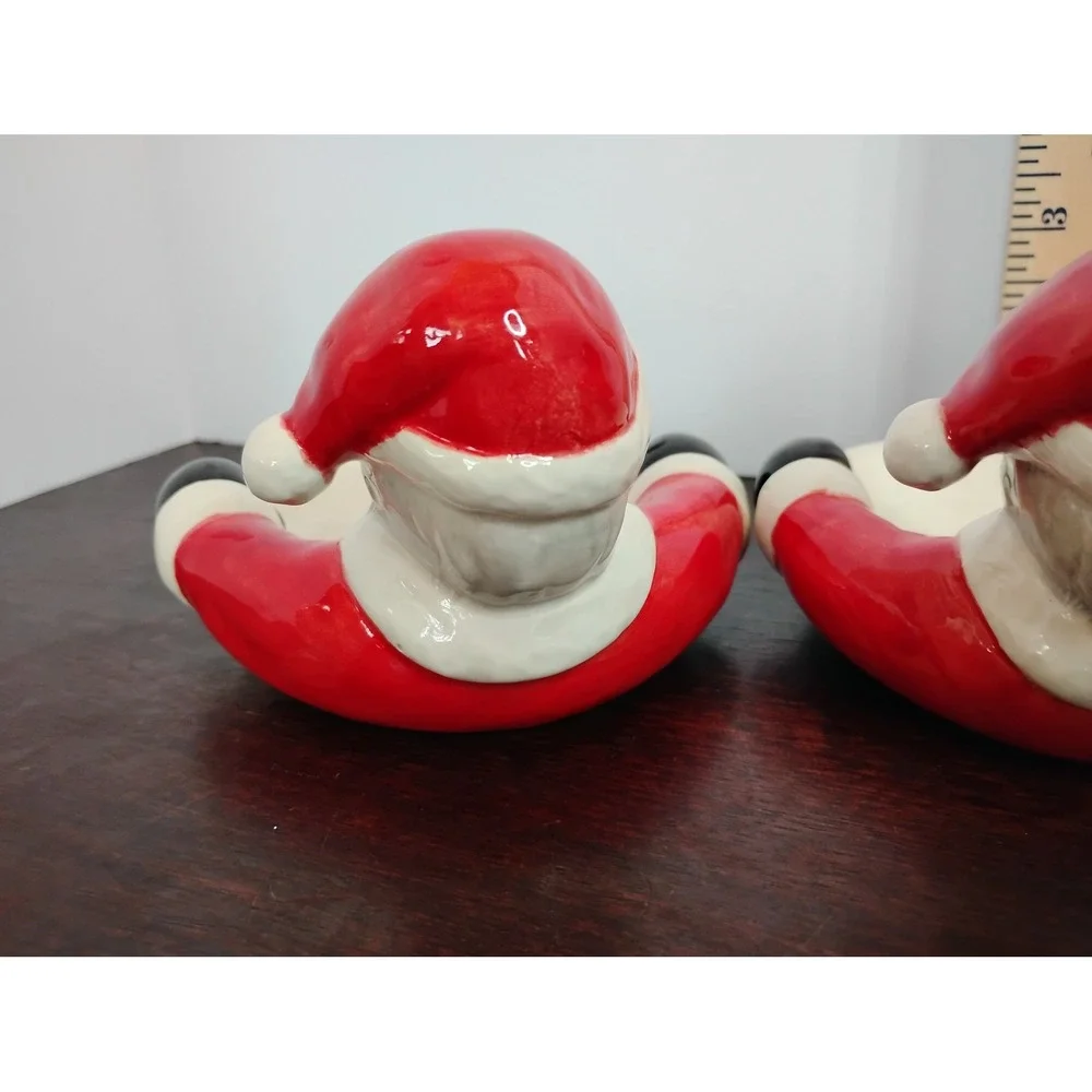 Set of 3 Vintage Style Ceramic Santa Claus Candy Dishes Christmas Decor